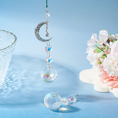 3Pcs Crystal Glass Hanging Sun Catcher AJEW-TADJ0001-08C-1