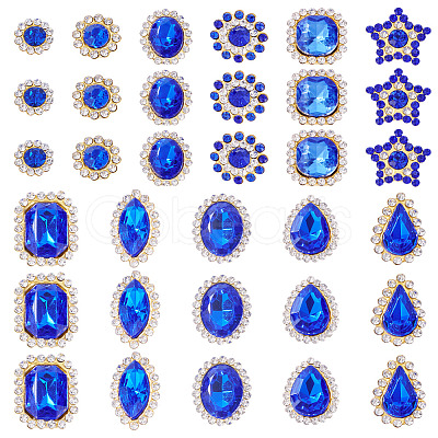 100Pcs Teardrop/Heart/Star Sew on Rhinestones GACR-TA0001-07D-1