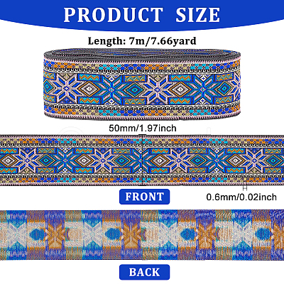 Ethnic Style Embroidery Polyester Ribbons OCOR-WH0079-40A-1
