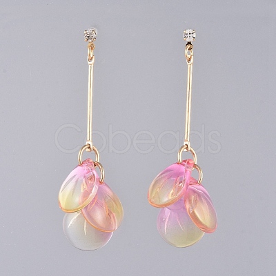Glass Cluster Beads Dangle Ear Studs EJEW-JE03915-01-1