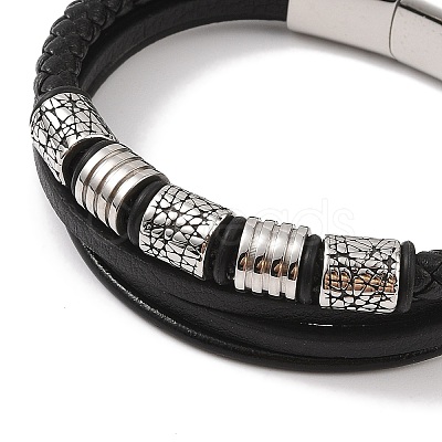 Braided Microfiber Leather Multi-strand Bracelets BJEW-B096-07B-1