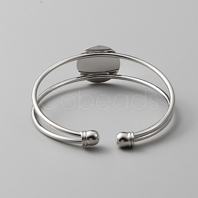Brass Double Wire Cuff Bangle Makings KK-WH0031-31P-1