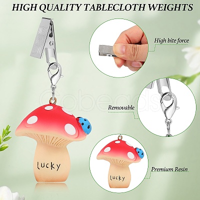 4Pcs Mushroom Resin Tablecloth Weights HJEW-SW00128-05-1