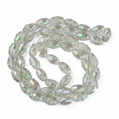 Electroplate Transparent Glass Beads Strands EGLA-N002-35-C04-1