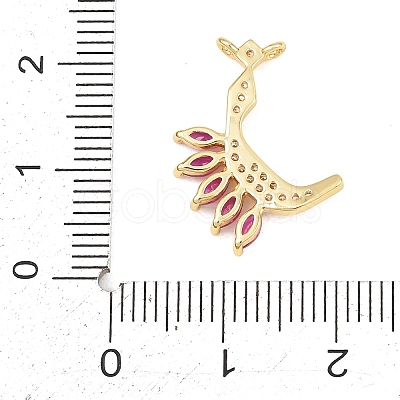 15Pcs Brass Micro Pave Cubic Zirconia Pendants KK-Z151-15G-02-1