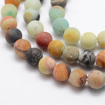 Frosted Natural Flower Amazonite Bead Strands G-L460-01-12mm-1