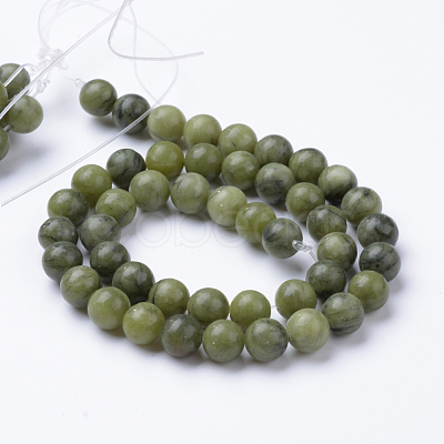 Natural Chinese Southern Jade Beads Strands G-T055-6mm-15-1