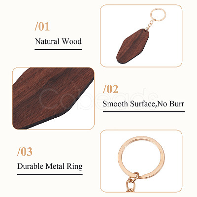 Walnut Wood Pendant Keychains KEYC-TAC0034-06B-1