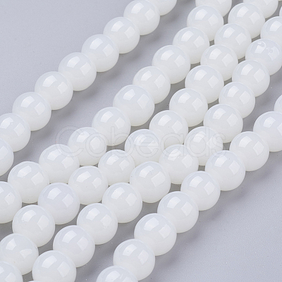 Imitation Jade Glass Beads Strands DGLA-S076-6mm-21-1