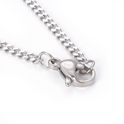 Non-Tarnish 304 Stainless Steel Curb Chain Necklaces MAK-I012-X01-1