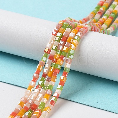 Gradient Color Electroplate Glass Bead Strands X-GLAA-E042-05-B03-1
