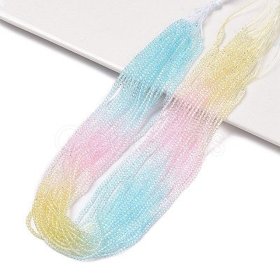 Transparent Gradient Color Glass Beads Strands GLAA-G101-2mm-16-1
