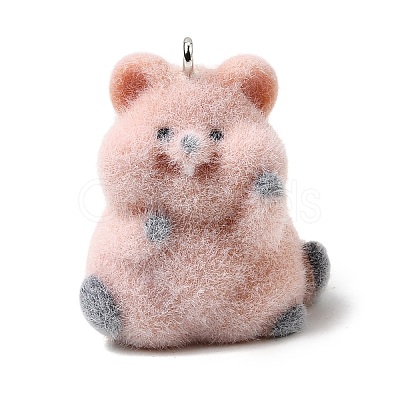 Flocking Opaque Resin Pendants RESI-G128-01C-1