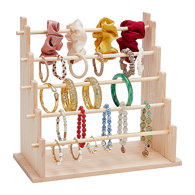 5-Tier Wood Scrunchie Riser Holders ODIS-WH0030-1