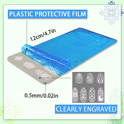 Stainless Steel DIY Nail Art Templates MRMJ-WH0092-064-1