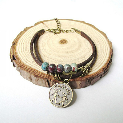 12 Constellations Alloy Charm Bracelets FS-WG9C3CD-12-1