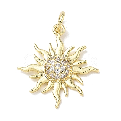 Brass with Rhinestone Pendants KK-CBAD872-01G-02-1