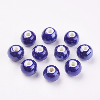 Glazed Porcelain Beads PORC-D001-12mm-14-1