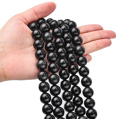Natural Obsidian Beads Strands G-G099-14mm-24-1