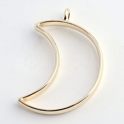 Rack Plating Alloy Open Back Bezel Pendants X-PALLOY-S047-39E-FF-1