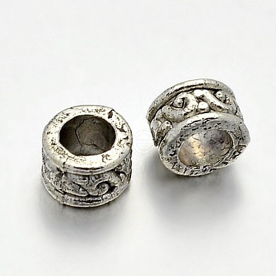 Tibetan Style Alloy Column Spacer Beads X-PALLOY-E381-07AS-NR-1