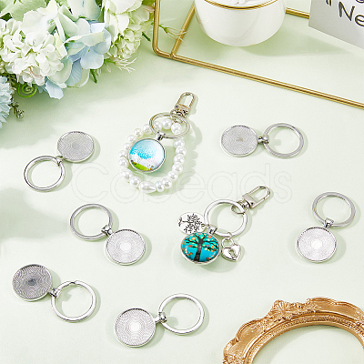 20Pcs Alloy Keychain Cabochon Settings FIND-SC0016-39-1