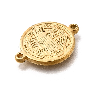 304 Stainless Steel Saint Benedict Medal Cross Connector Charms STAS-C119-12G-1
