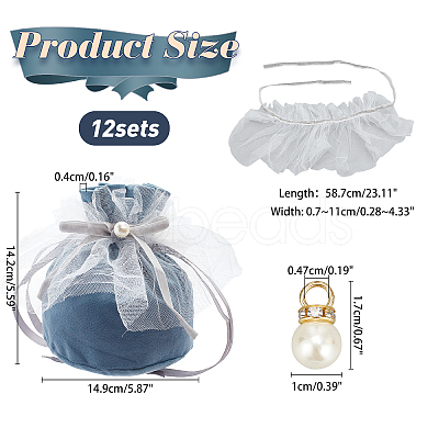 12Pcs Velvet Jewelry Drawstring Gift Bags TP-NB0001-30D-1
