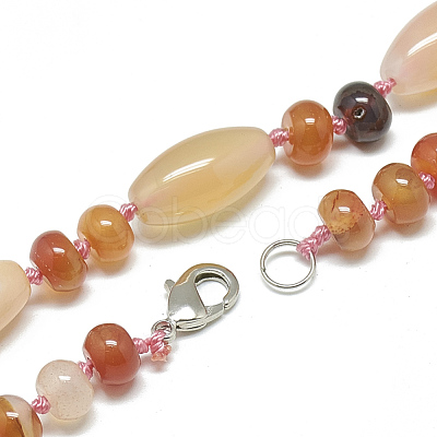Natural Carnelian Beaded Necklaces NJEW-S388-18-1