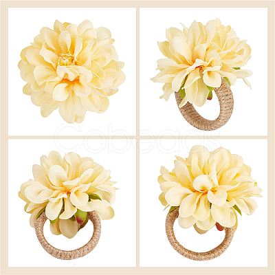 Jute Braided Napkin Rings DJEW-WH0038-53B-1