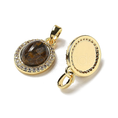 Natural Tiger Eye Pendants KK-R210-24G-1