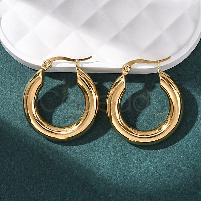 304 Stainless Steel Hoop Earrings X-EJEW-G458-02G-1
