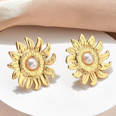 201 Stainless Steel Stud Earrings EJEW-D354-08G-03-1