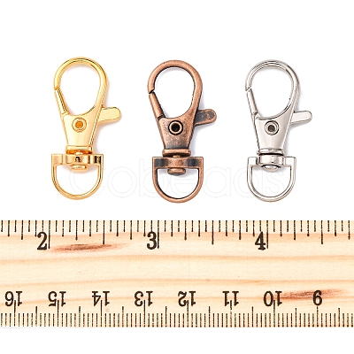 24Pcs 3 Colors Alloy Swivel Lobster Claw Clasps FIND-FS0003-73-1