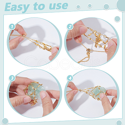 3Pcs Brass Macrame Pouch Necklaces NJEW-WR00008-1