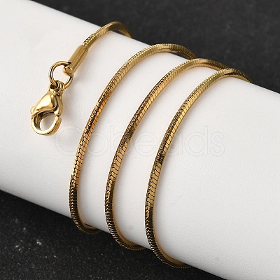 1.5MM 304 Stainless Steel Snake Chain Necklaces for Women Men STAS-V011-04C-G-1