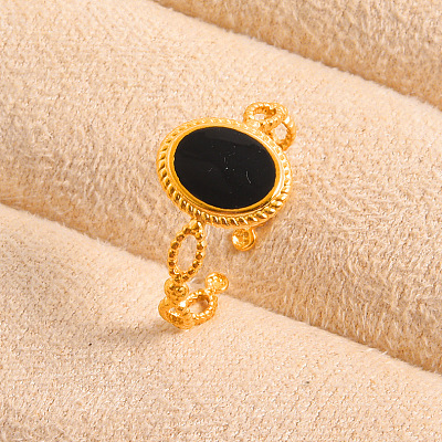 304 Stainless Steel with Enamel Cuff Open Rings for Women CS7687-5-1
