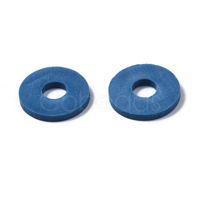 Flat Round Handmade Polymer Clay Beads CLAY-R067-10mm-44-1