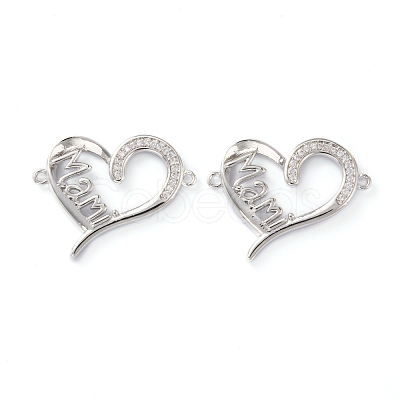 Brass Micro Pave Clear Cubic Zirconia Links ZIRC-J039-13P-1