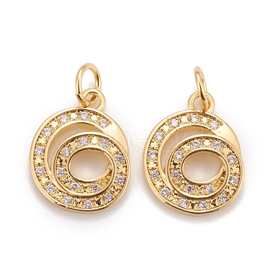 Rack Plating Eco-friendly Brass Micro Pave Clear Cubic Zirconia Charms KK-D072-01G-G-NR-1