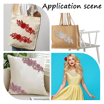 4 Pairs 4 Colors Polyester Embroidery Sequin Costume Accessories FIND-CY0001-24-1