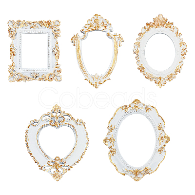 5Pcs 5 Style Resin Picture Frame AJEW-FG0002-34-1