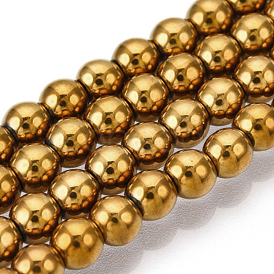 Non-magnetic Synthetic Hematite Beads Strands G-S096-4mm-2-1
