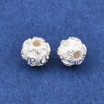 925 Sterling Silver Om Beads STER-T002-82S-1