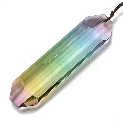 Glass Rectangle Hanging Suncatchers HJEW-P018-C03-1