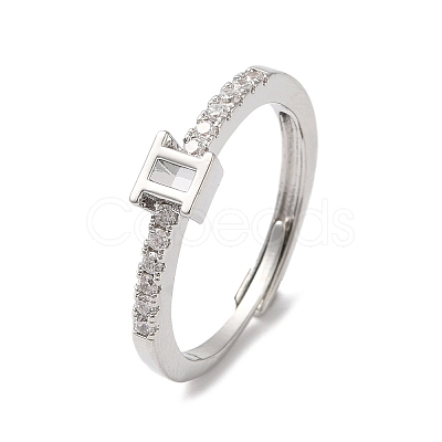 Rack Plating Brass Clear Cubic Zirconia Constellation Adjustable Rings for Women RJEW-S407-08P-02-1