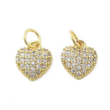 Brass Micro Pave Cubic Zirconia Pendants KK-C092-24B-G-1
