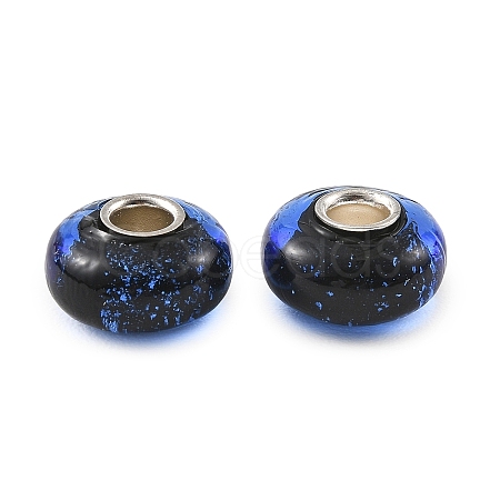 Lampwork & Brass Core European Beads LAMP-P019-01P-19-1