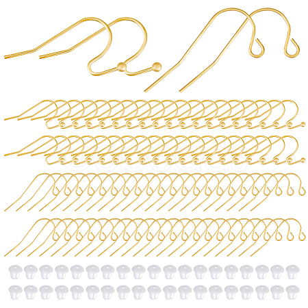 100Pcs 2 Style 304 Stainless Steel Earring Hooks STAS-BBC0004-49-1