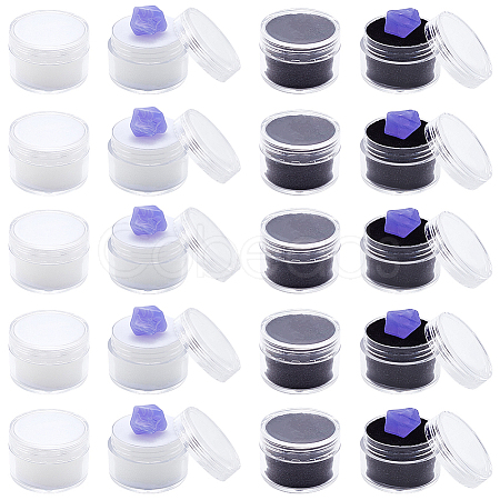 20Pcs 2 Colors Round Jewelry Clear Plastic Loose Diamond Storage Box CON-GF0001-15B-1